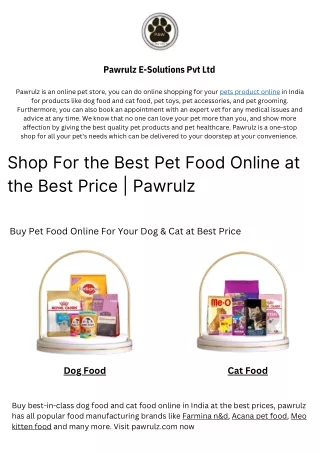 Buy Pet Product Online For Your Cat And Dogs