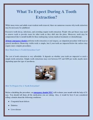 what to expect during a tooth extraction
