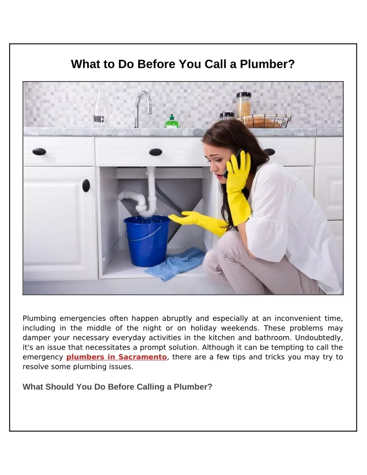 what to do before you call a plumber