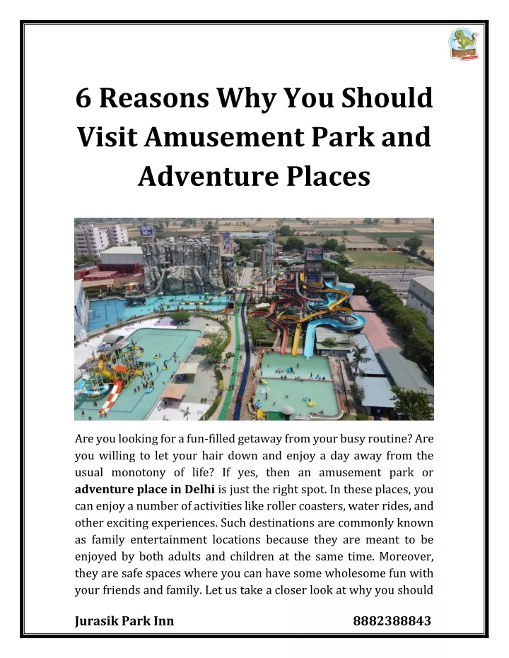 6 reasons why you should visit amusement park