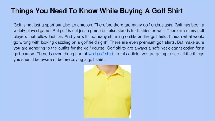 things you need to know while buying a golf shirt