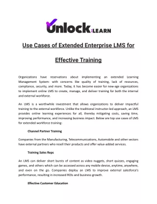 use cases of extended enterprise lms for