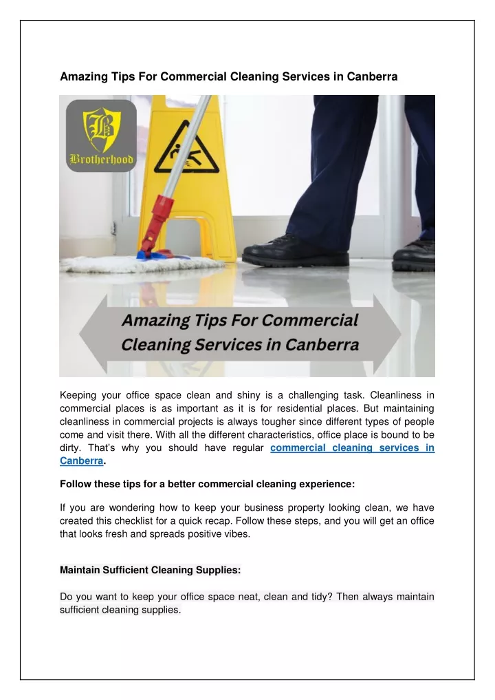 amazing tips for commercial cleaning services