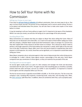 how to sell your home with no commission selling