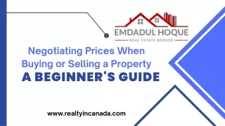 Negotiating Prices When Buying or Selling a Property