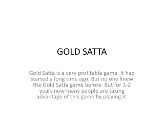 Gold Satta