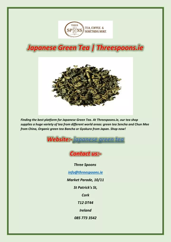 japanese green tea threespoons ie