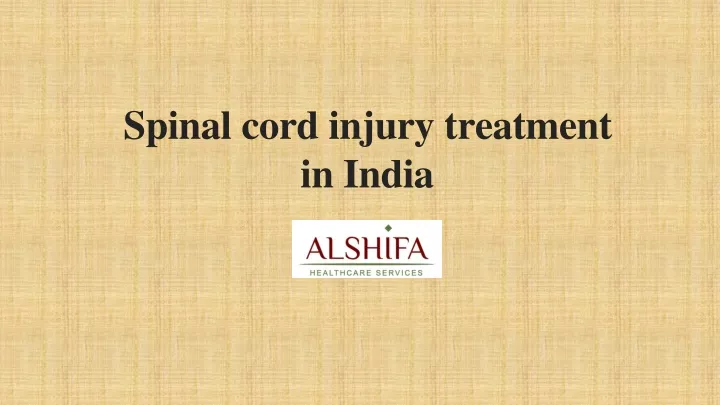 spinal cord injury treatment in india