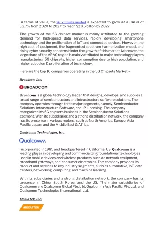 in terms of value the 5g chipsets market