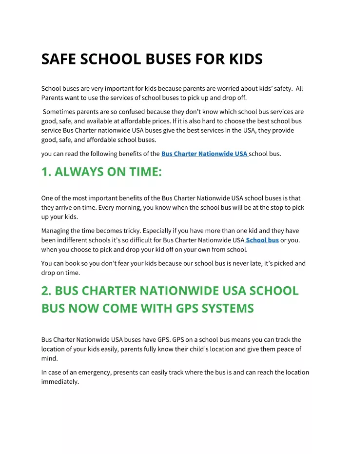 safe school buses for kids