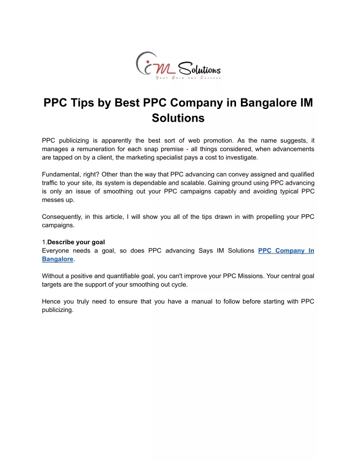 ppc tips by best ppc company in bangalore