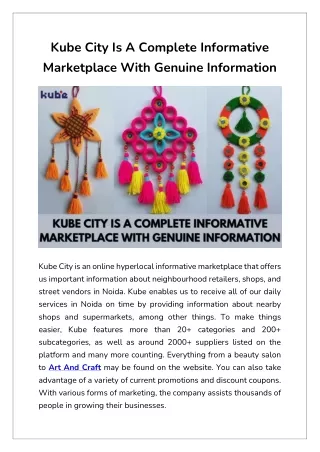 kube city is a complete informative marketplace