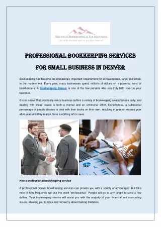 Professional Bookkeeping Services for Small Business in Denver