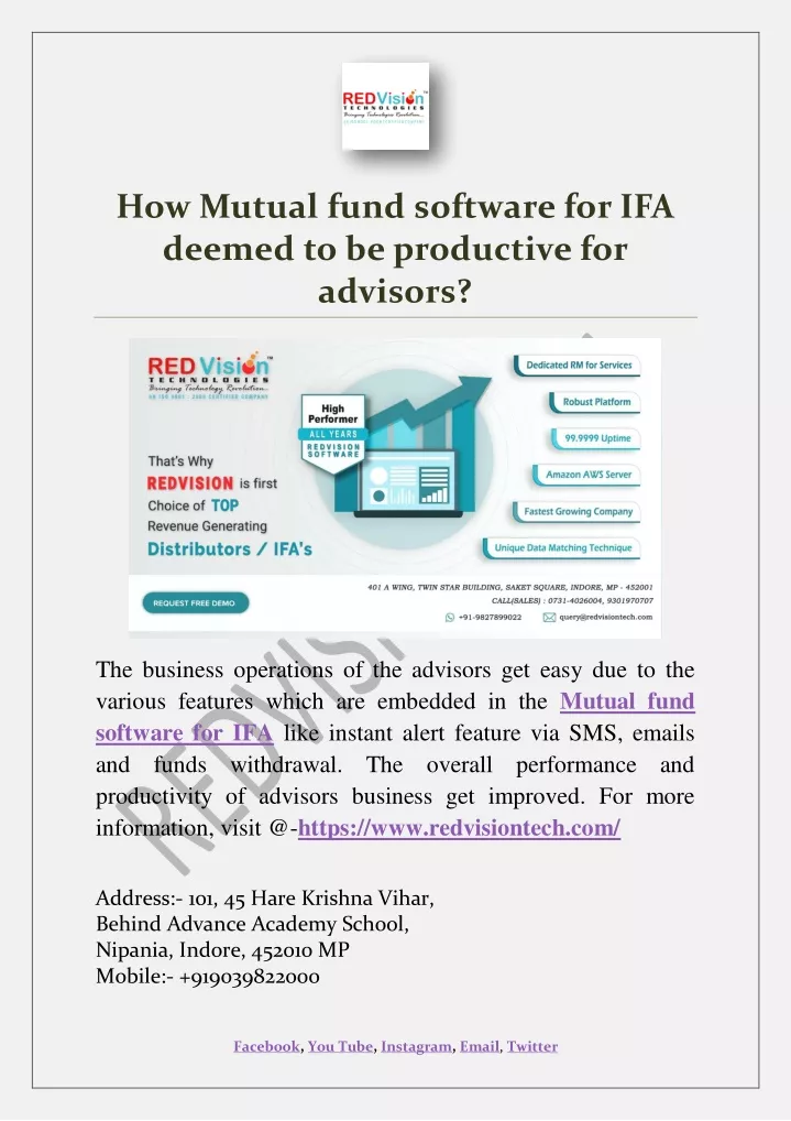 how mutual fund software for ifa deemed