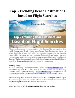 Top 5 Trending Beach Destinations based on Flight Searches