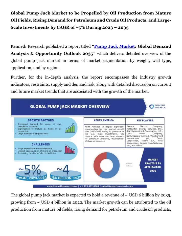 global pump jack market to be propelled