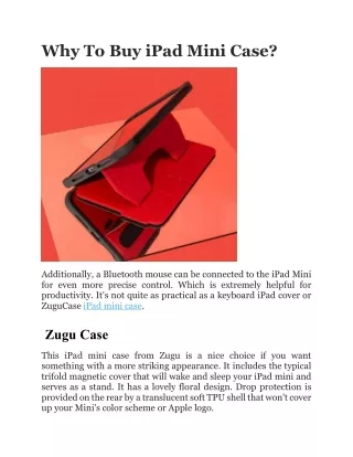 Why To Buy iPad Mini Case