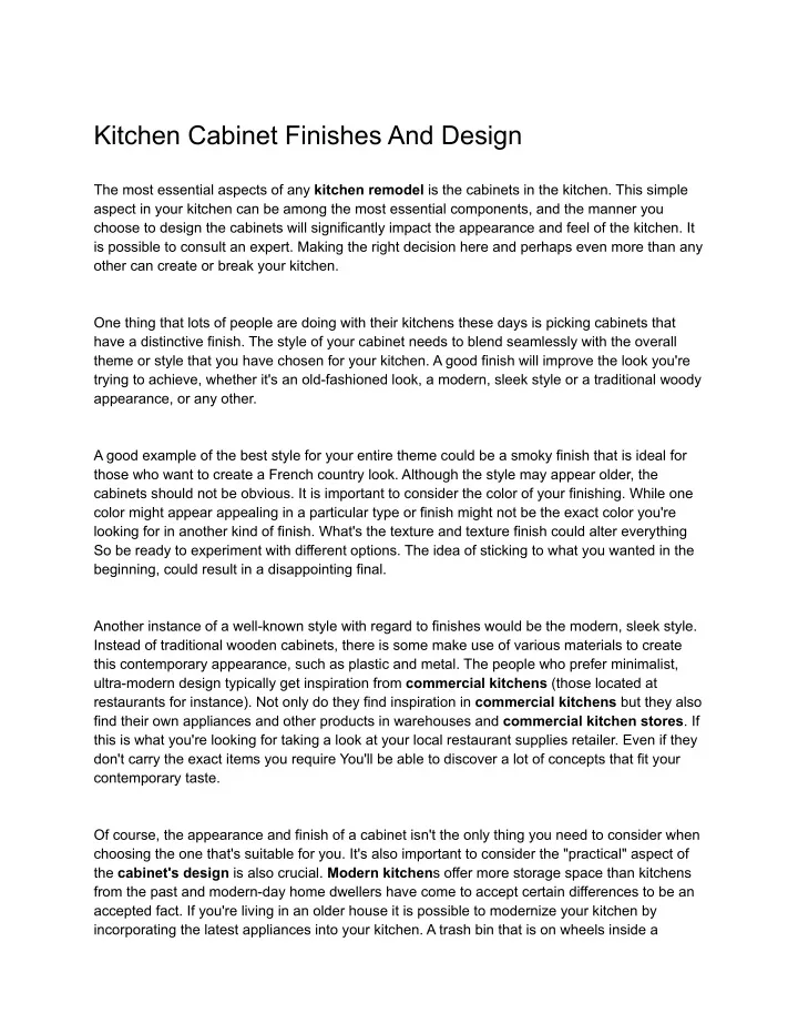 kitchen cabinet finishes and design
