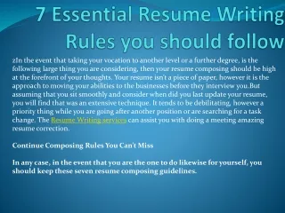 7 Essential Resume Writing Rules you should follow