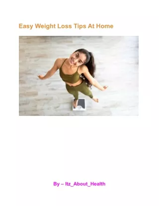 Easy Weight Loss Tips At Home