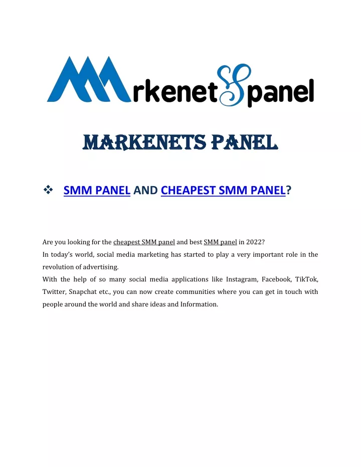 markenets panel markenets panel smm panel
