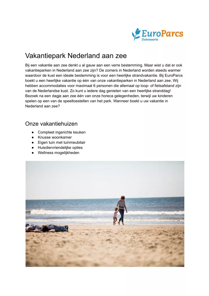 vakantiepark nederland aan zee