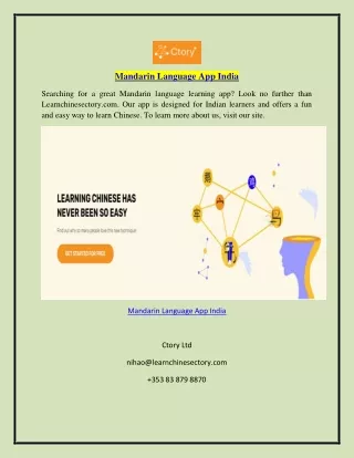 Mandarin Language App India  Learnchinesectory