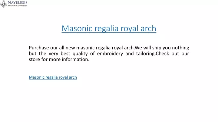 masonic regalia royal arch