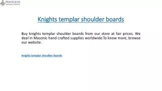 knights templar shoulder boards