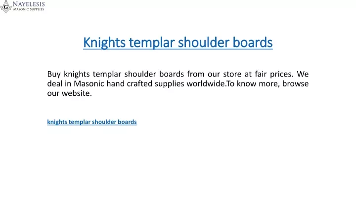 knights templar shoulder boards