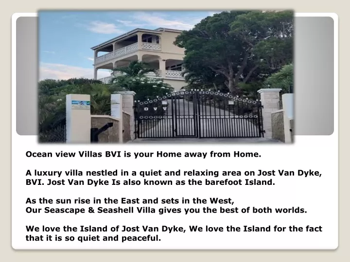 ocean view villas bvi is your home away from home