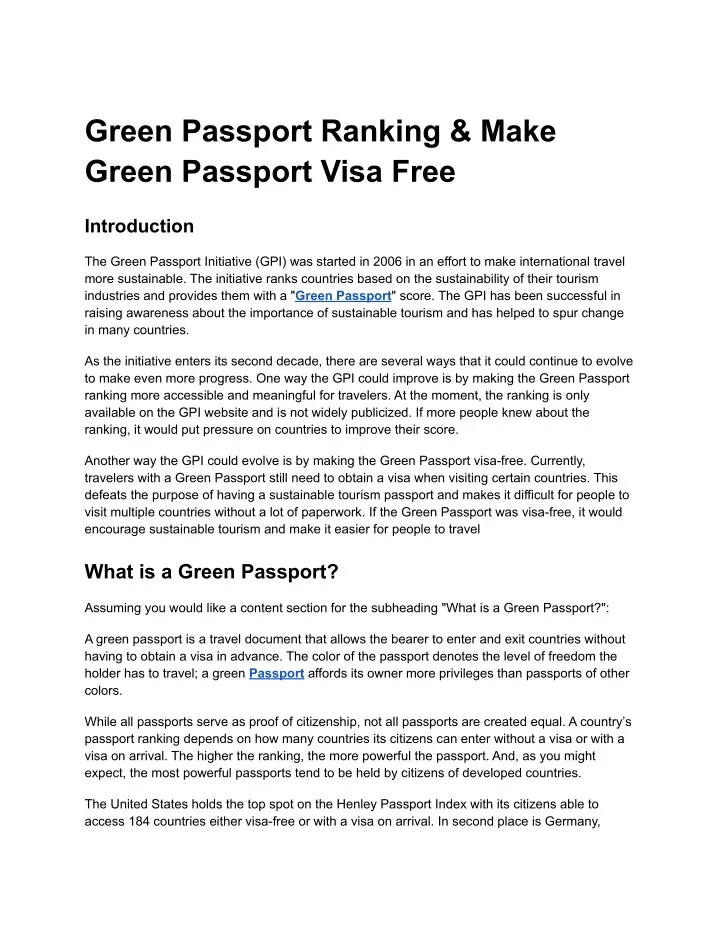 green passport ranking make green passport visa