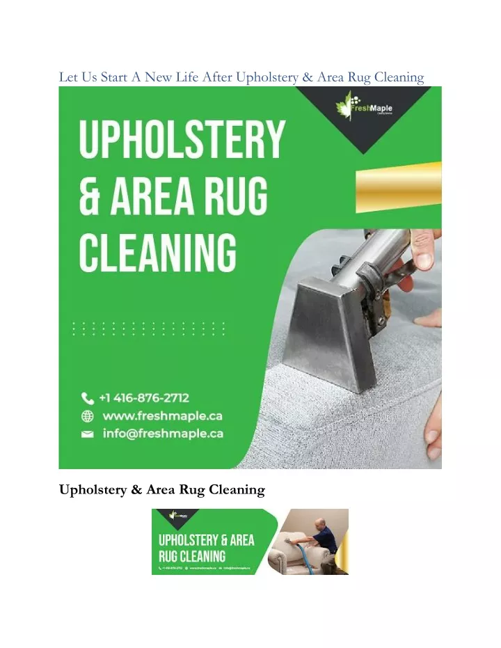 let us start a new life after upholstery area