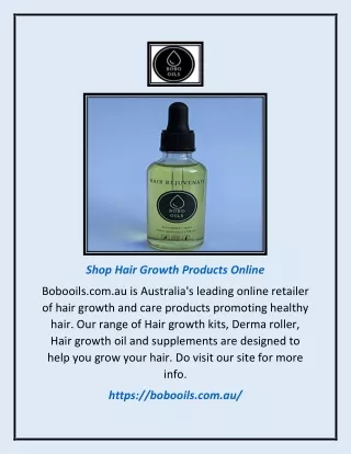 Shop Hair Growth Products Online | Bobooils.com.au