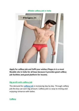 affable callboy job in india