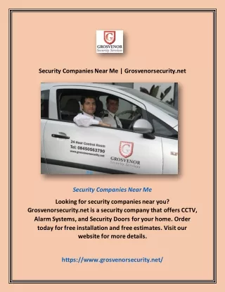 Security Companies Near Me | Grosvenorsecurity.net