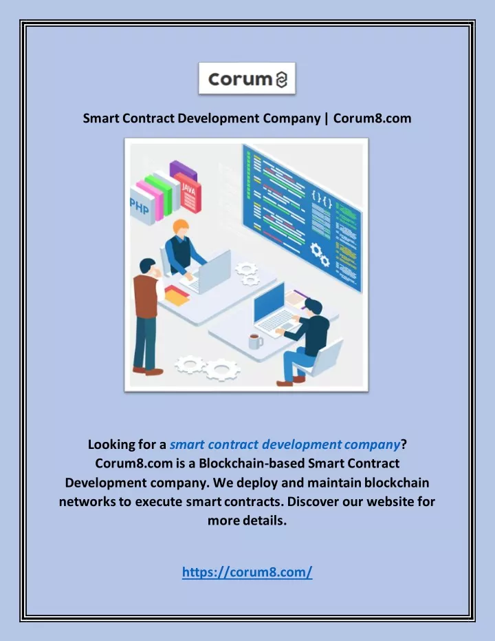 smart contract development company corum8 com