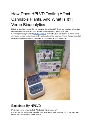 How Does HPLVD Testing Affect Cannabis Plants, And What Is It_ _ Verne Bioanalytics