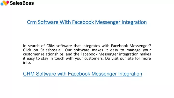crm software with facebook messenger integration