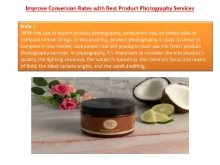 Improve Conversion Rates with Best Product Photography Services