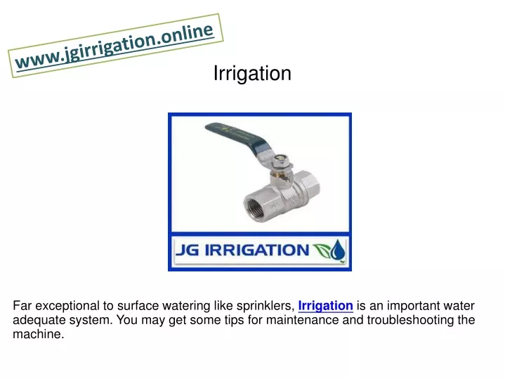 www jgirrigation online