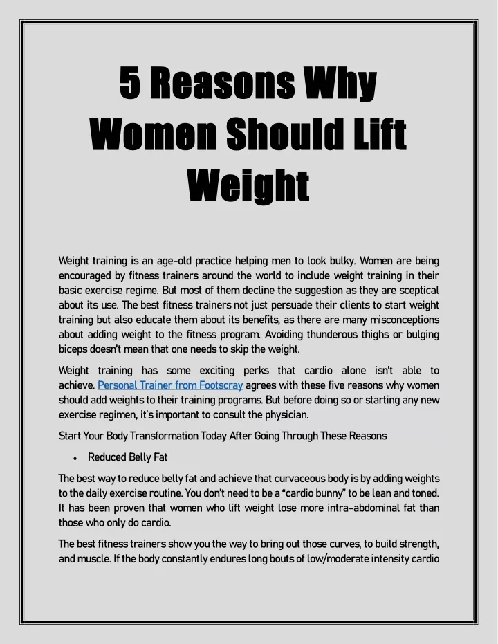 5 reasons why 5 reasons why women should lift