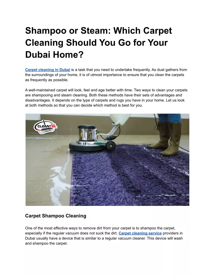 shampoo or steam which carpet cleaning should