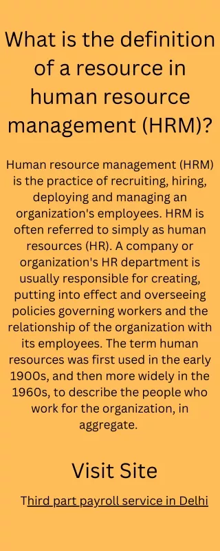 what is the definition of a resource in human