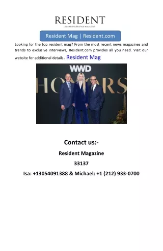 resident mag resident com