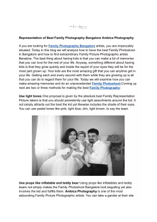 Representation of Best Family Photography Bangalore Ambica Photography