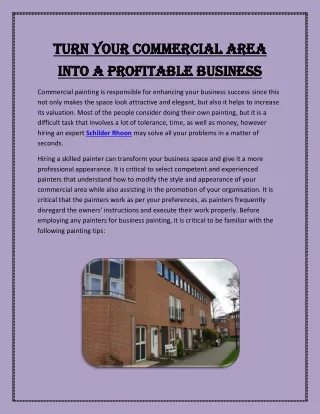 Turn Your Commercial Area Into A Profitable Business