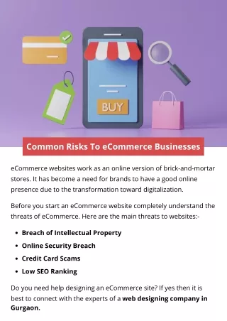 common risks to ecommerce businesses