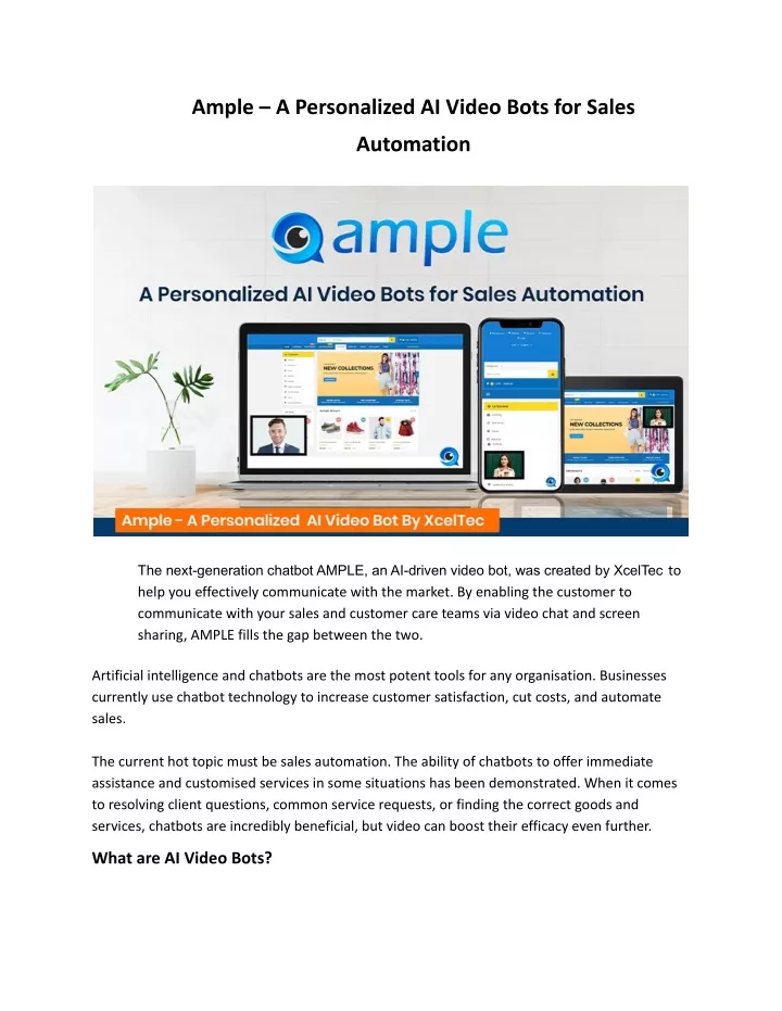 ample a personalized ai video bots for sales