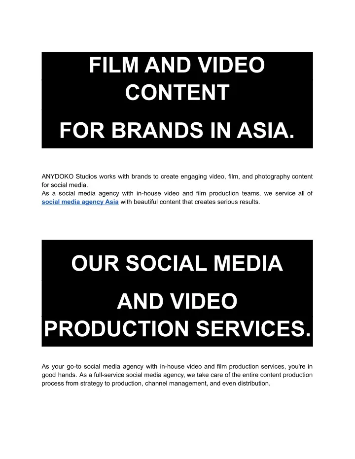 film and video content